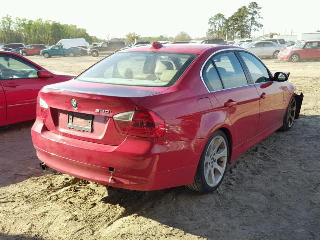 WBAVB33586KS38990 - 2006 BMW 330 I RED photo 4