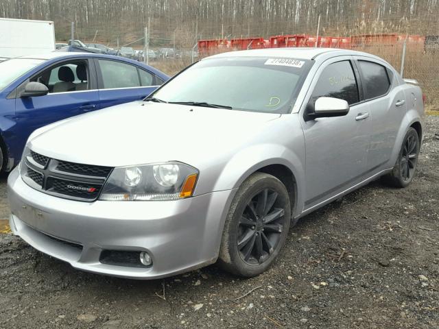 1C3CDZCB1EN167243 - 2014 DODGE AVENGER SX SILVER photo 2