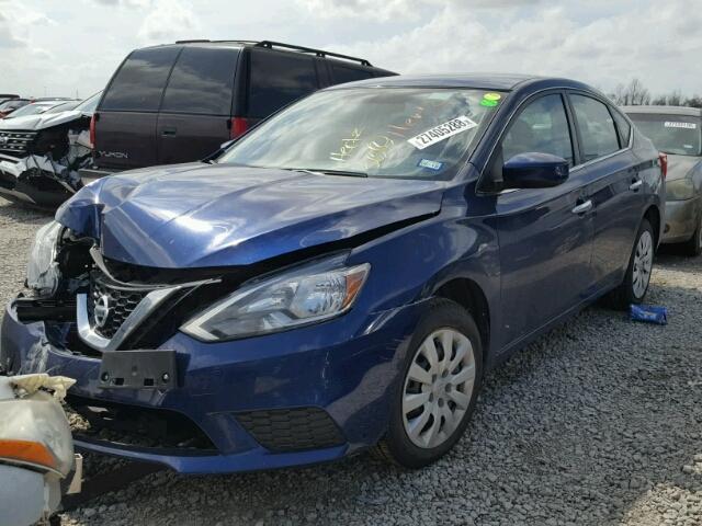 3N1AB7AP5HY356208 - 2017 NISSAN SENTRA S BLUE photo 2