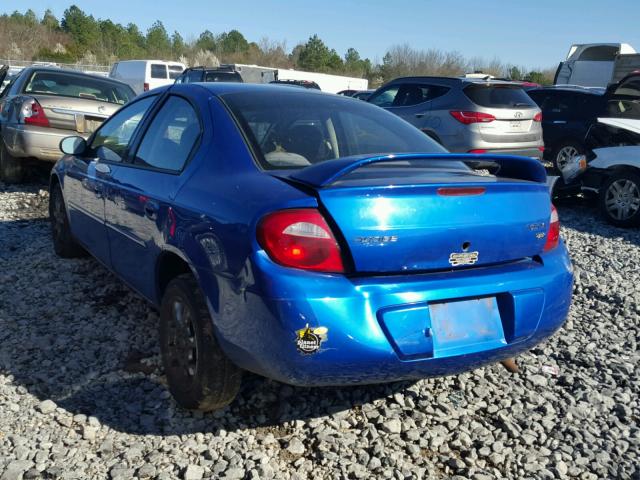 1B3ES56C35D279069 - 2005 DODGE NEON SXT BLUE photo 3