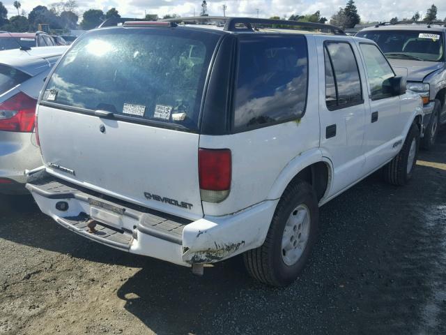 1GNDT13W91K226789 - 2001 CHEVROLET BLAZER WHITE photo 4