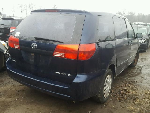 5TDZA23C14S006060 - 2004 TOYOTA SIENNA CE BLUE photo 4