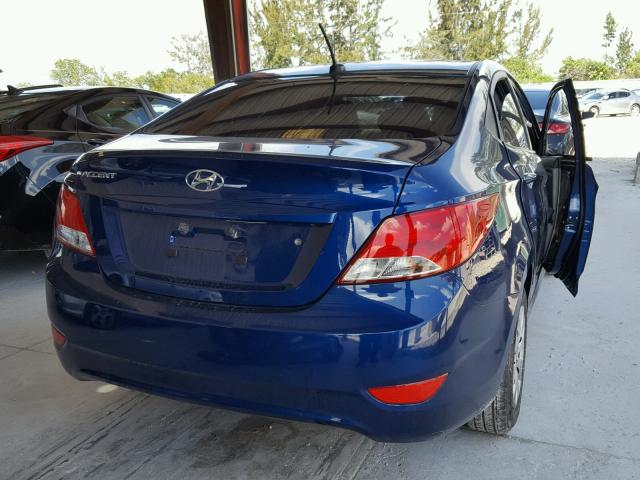 KMHCT4AE1FU932582 - 2015 HYUNDAI ACCENT GLS BLUE photo 4