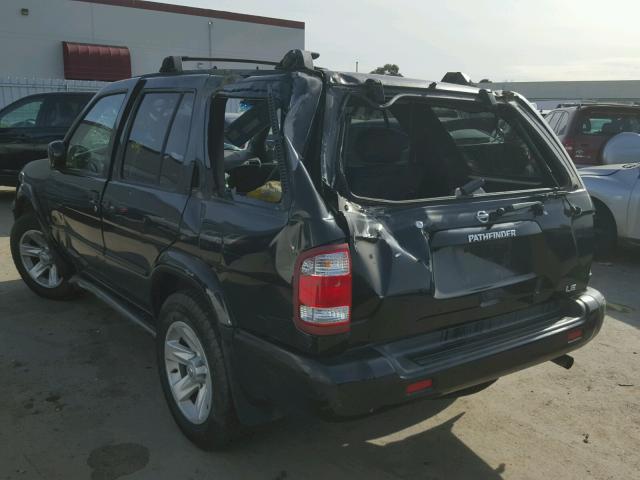 JN8DR09X32W653773 - 2002 NISSAN PATHFINDER BLACK photo 3