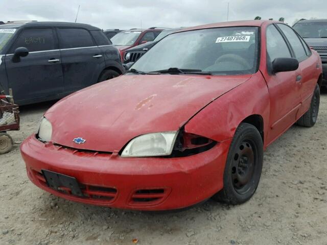 1G1JF524X27335608 - 2002 CHEVROLET CAVALIER L RED photo 2