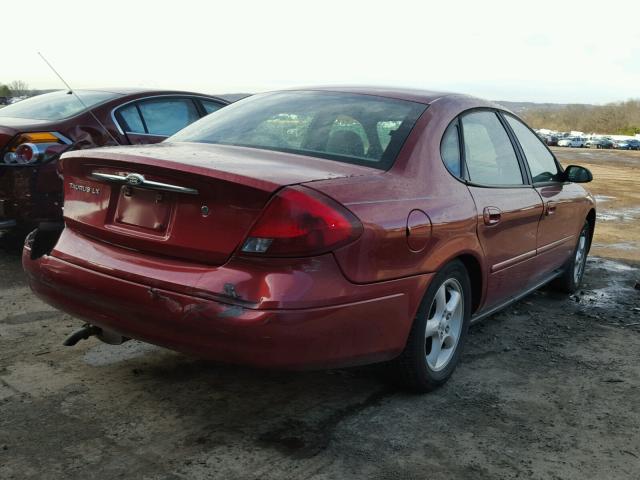 1FAFP52U91A144179 - 2001 FORD TAURUS LX RED photo 4