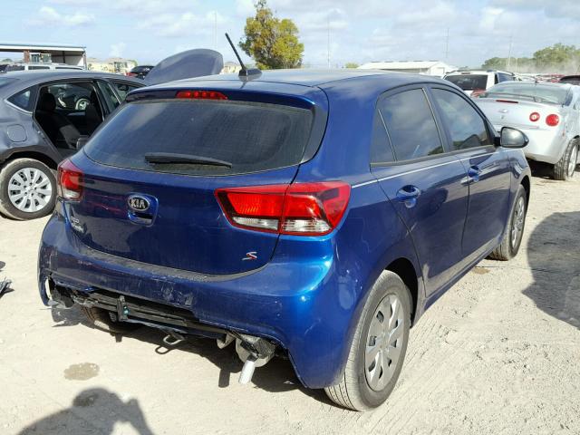 3KPA25AB3JE058009 - 2018 KIA RIO LX BLUE photo 4