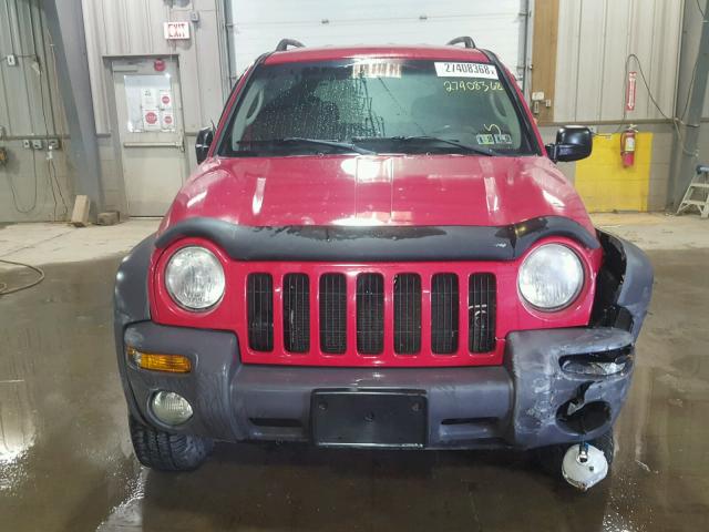 1J4GL48K23W563209 - 2003 JEEP LIBERTY SP RED photo 9