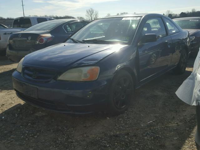 1HGEM22942L038643 - 2002 HONDA CIVIC EX BLUE photo 2