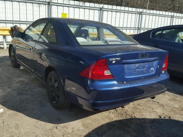 1HGEM22942L038643 - 2002 HONDA CIVIC EX BLUE photo 3