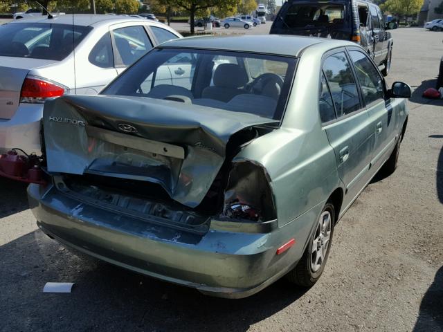 KMHCG45CX4U517853 - 2004 HYUNDAI ACCENT GL GREEN photo 4