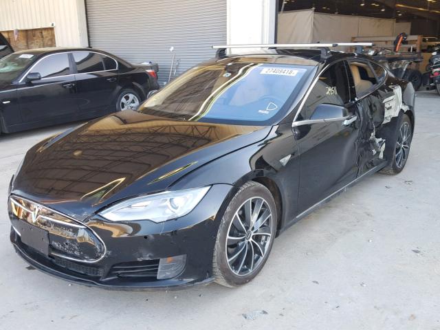 5YJSA1E2XFF112160 - 2015 TESLA MODEL S BLACK photo 2