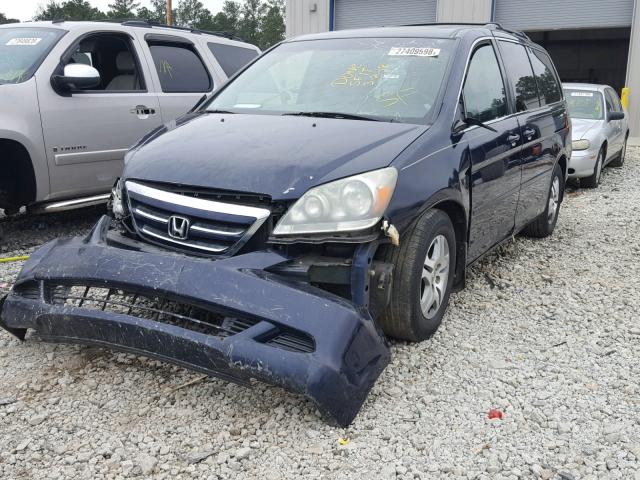 5FNRL38756B122641 - 2006 HONDA ODYSSEY EX BLUE photo 2