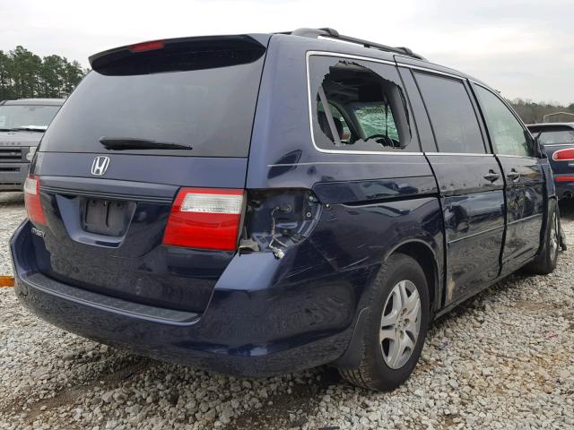 5FNRL38756B122641 - 2006 HONDA ODYSSEY EX BLUE photo 4