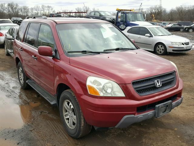 2HKYF18574H518140 - 2004 HONDA PILOT EXL RED photo 1