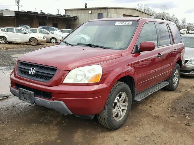 2HKYF18574H518140 - 2004 HONDA PILOT EXL RED photo 2