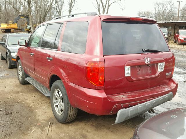 2HKYF18574H518140 - 2004 HONDA PILOT EXL RED photo 3