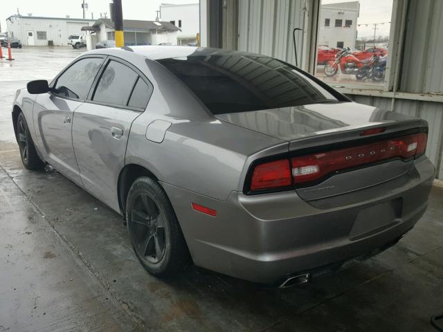 2C3CDXBG7EH271925 - 2014 DODGE CHARGER GRAY photo 3