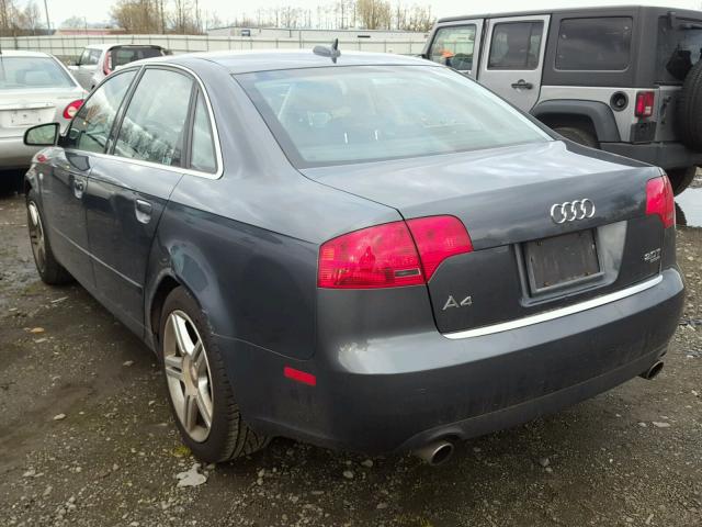 WAUDF78E66A158772 - 2006 AUDI A4 2.0T QU GRAY photo 3