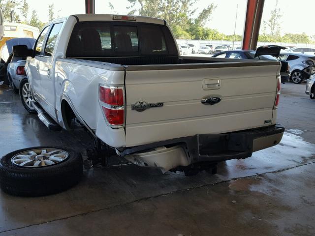 1FTFW1CV1AKE62255 - 2010 FORD F150 SUPER WHITE photo 3