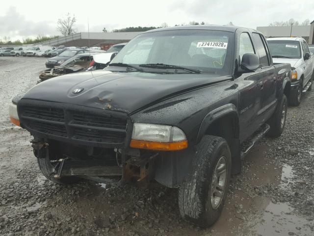 1B7HG38N42S645936 - 2002 DODGE DAKOTA QUA BLACK photo 2