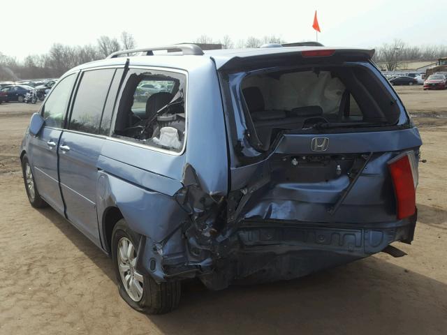 5FNRL38758B094424 - 2008 HONDA ODYSSEY EX BLUE photo 3