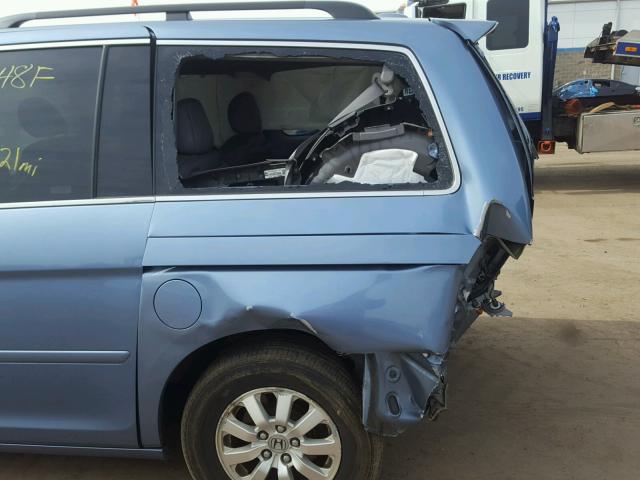 5FNRL38758B094424 - 2008 HONDA ODYSSEY EX BLUE photo 9