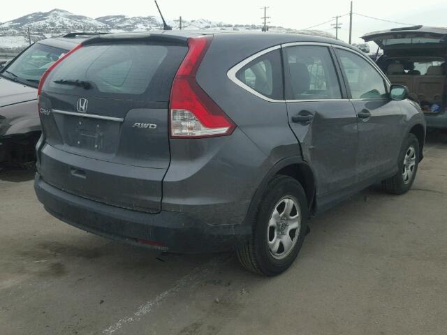 2HKRM4H31DH600729 - 2013 HONDA CR-V LX GRAY photo 4