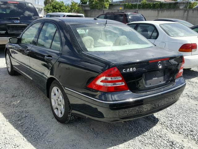 WDBRF54H66F729403 - 2006 MERCEDES-BENZ C 280 BLACK photo 3