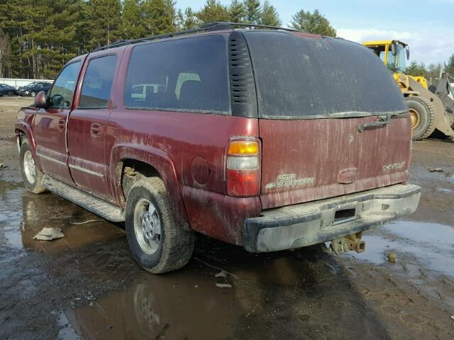 1GNFK16Z62J218402 - 2002 CHEVROLET SUBURBAN K MAROON photo 3