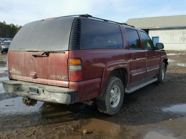 1GNFK16Z62J218402 - 2002 CHEVROLET SUBURBAN K MAROON photo 4