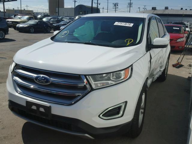 2FMTK3J85FBC34666 - 2015 FORD EDGE SEL WHITE photo 2