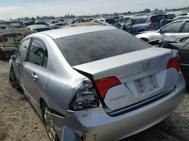 2HGFA165X8H523812 - 2008 HONDA CIVIC LX SILVER photo 3