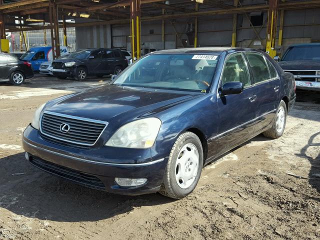 JTHBN30F710030290 - 2001 LEXUS LS 430 BLUE photo 2