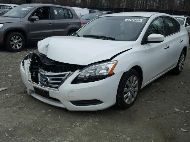 3N1AB7AP7EY257725 - 2014 NISSAN SENTRA S WHITE photo 2