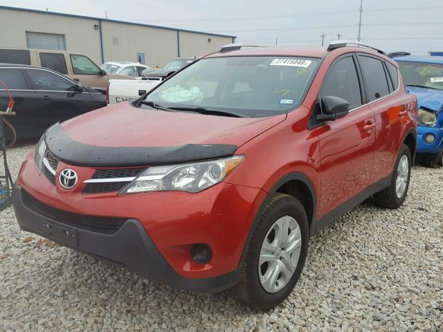 JTMZFREV2DD020795 - 2013 TOYOTA RAV4 LE RED photo 2