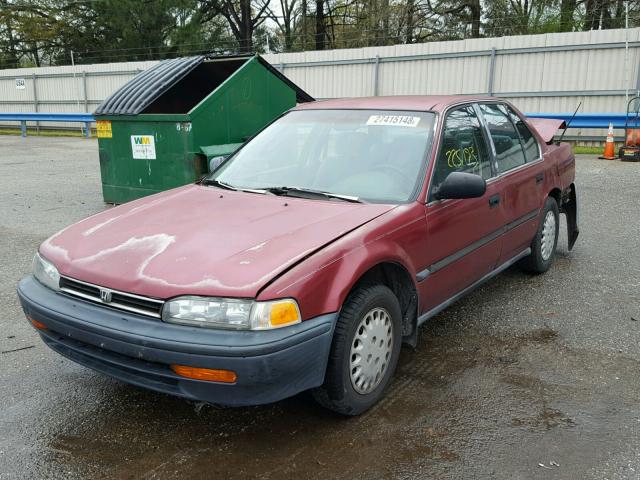 1HGCB7643PA177772 - 1993 HONDA ACCORD DX RED photo 2