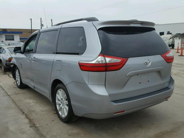 5TDJK3DC0FS114915 - 2015 TOYOTA SIENNA LE SILVER photo 3