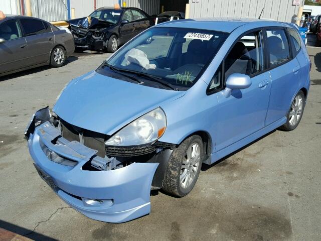 JHMGD38628S035585 - 2008 HONDA FIT SPORT BLUE photo 2