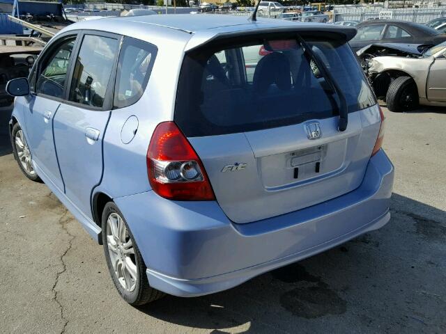 JHMGD38628S035585 - 2008 HONDA FIT SPORT BLUE photo 3