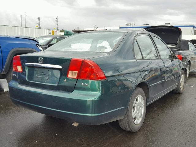 2HGES16502H506582 - 2002 HONDA CIVIC LX GREEN photo 4