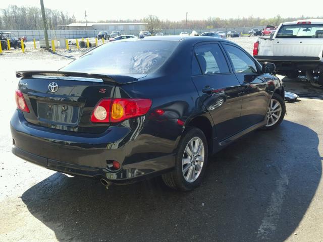 1NXBU4EE9AZ326006 - 2010 TOYOTA COROLLA BA BLACK photo 4