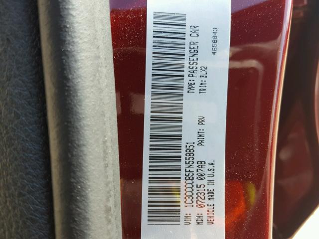 1C3CCCCB5FN558851 - 2015 CHRYSLER 200 C RED photo 10