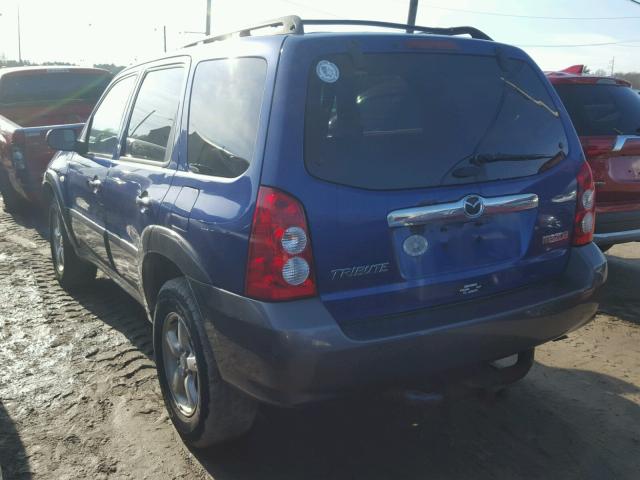 4F2YZ94195KM44117 - 2005 MAZDA TRIBUTE S BLUE photo 3