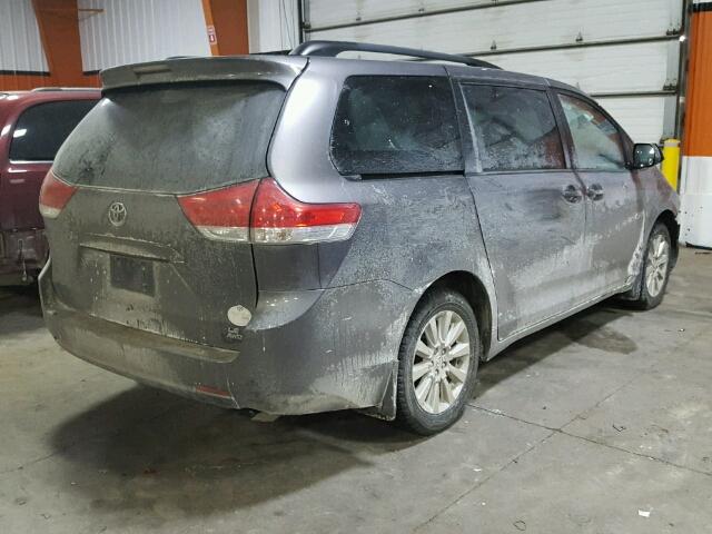 5TDJK3DC7BS024252 - 2011 TOYOTA SIENNA LE GRAY photo 4