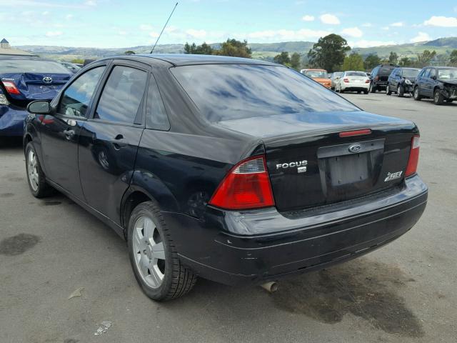 1FAFP34N27W161122 - 2007 FORD FOCUS ZX4 BLACK photo 3