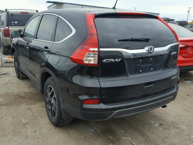 5J6RM4H44GL073997 - 2016 HONDA CR-V SE BLACK photo 3