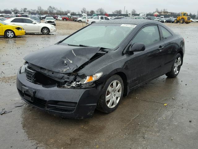 2HGFG1B60AH537009 - 2010 HONDA CIVIC LX BLACK photo 2