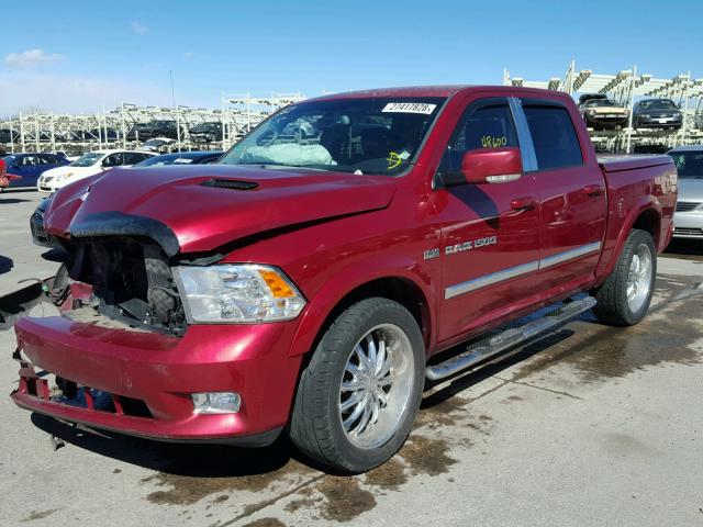 1D7RV1CT2BS659568 - 2011 DODGE RAM 1500 RED photo 2