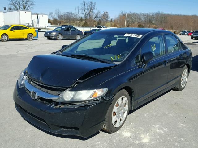 2HGFA1F59AH527596 - 2010 HONDA CIVIC LX BLACK photo 2